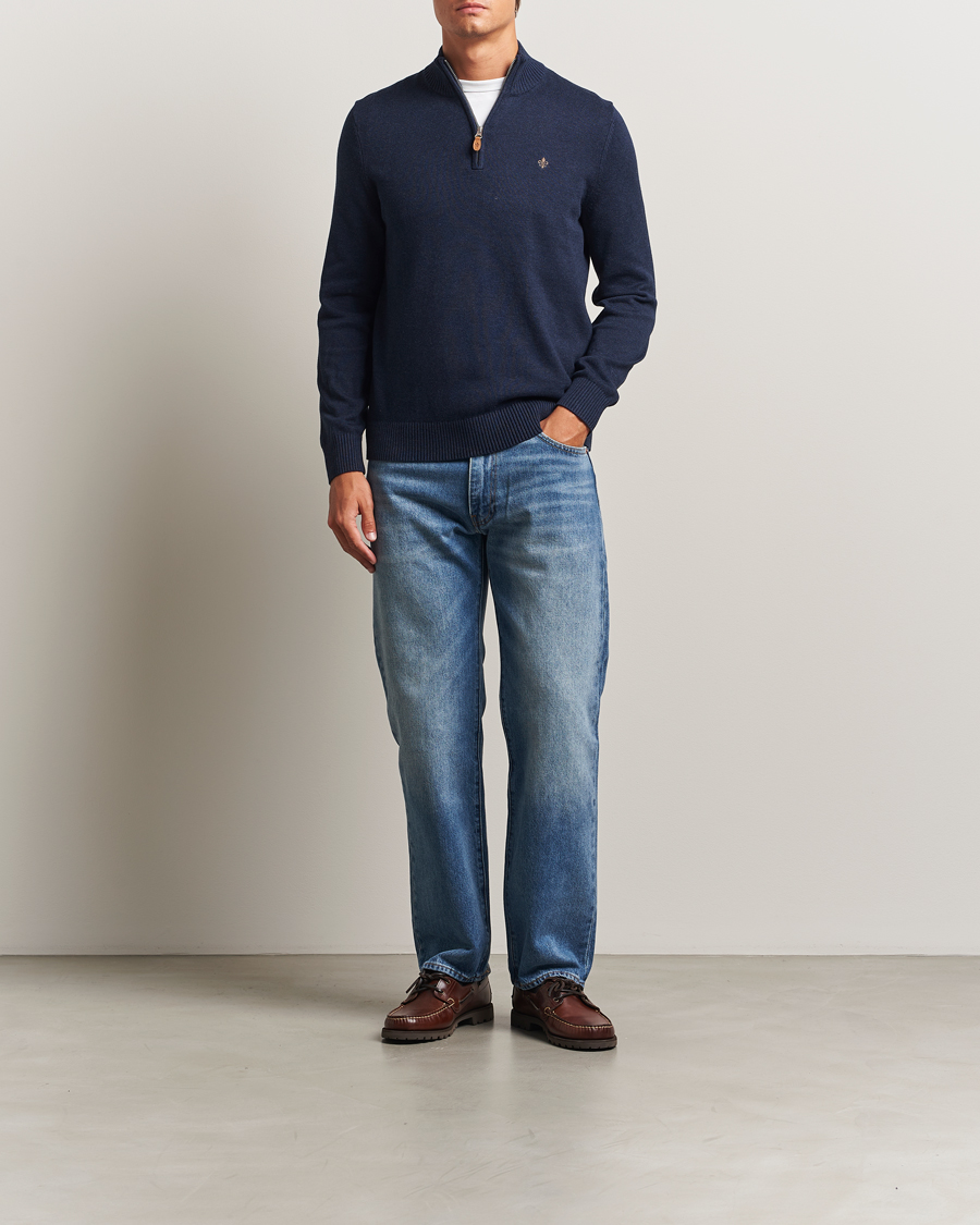 Men | Sweaters & Knitwear | Morris | Darmon Half Zip Blue