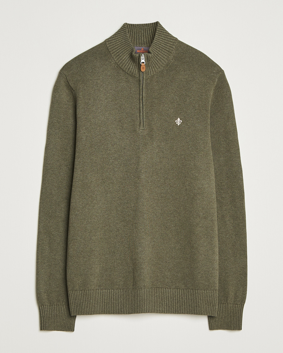 Men | Sweaters & Knitwear | Morris | Darmon Half Zip Olive