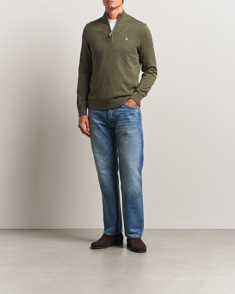Men | Sweaters & Knitwear | Morris | Darmon Half Zip Olive
