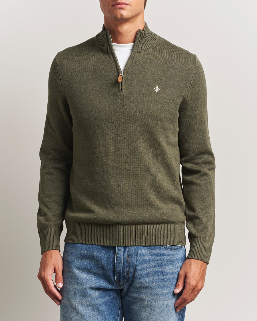 Men | Sweaters & Knitwear | Morris | Darmon Half Zip Olive