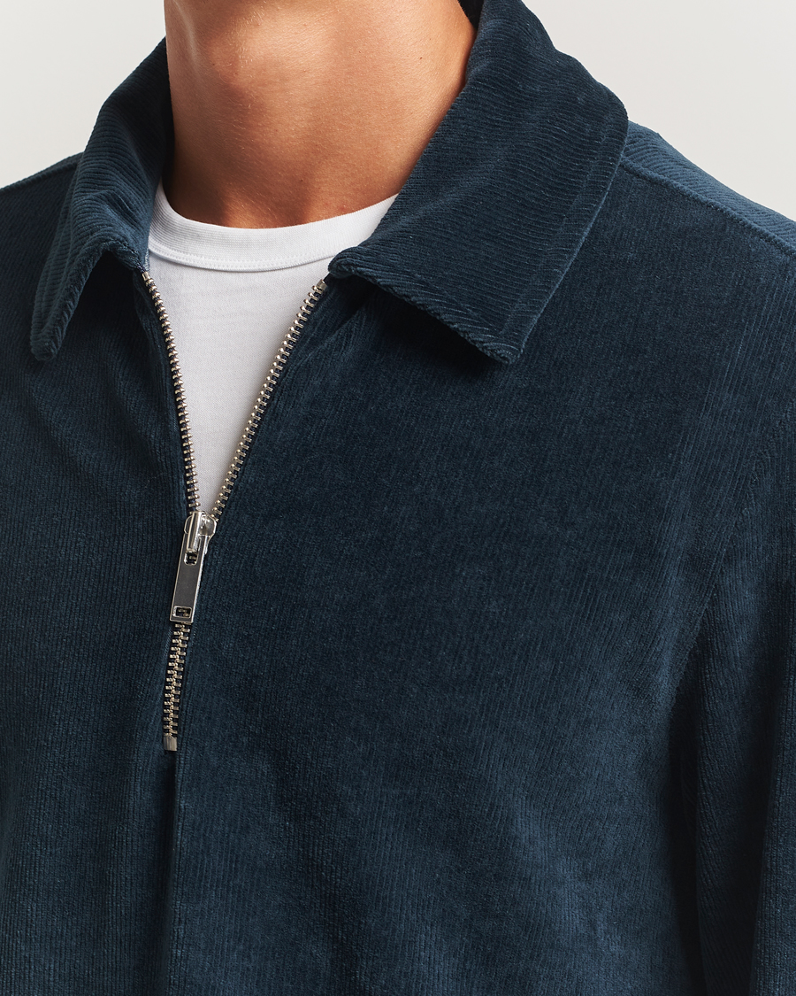 Men | Sweaters & Knitwear | OAS | Savvy Half Zip Dark Blue