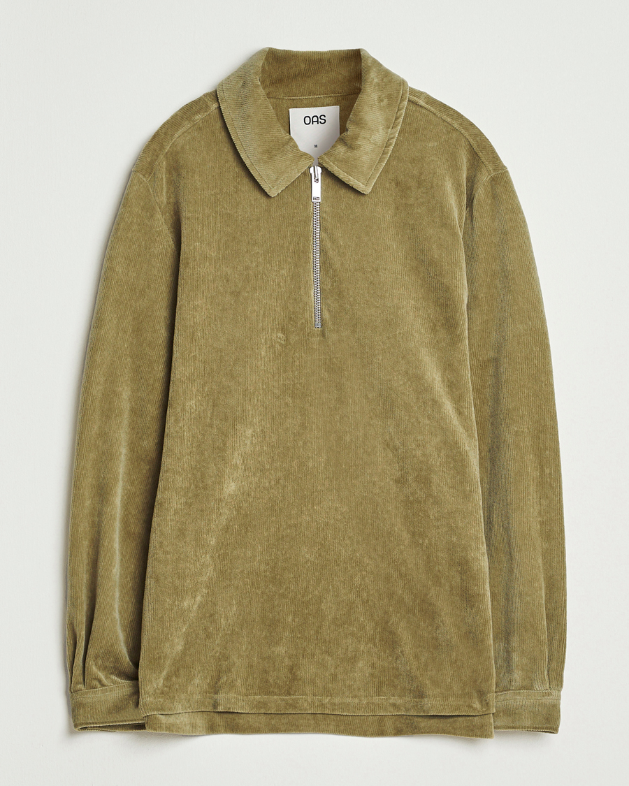 Men | Sweaters & Knitwear | OAS | Savvy Half Zip Green