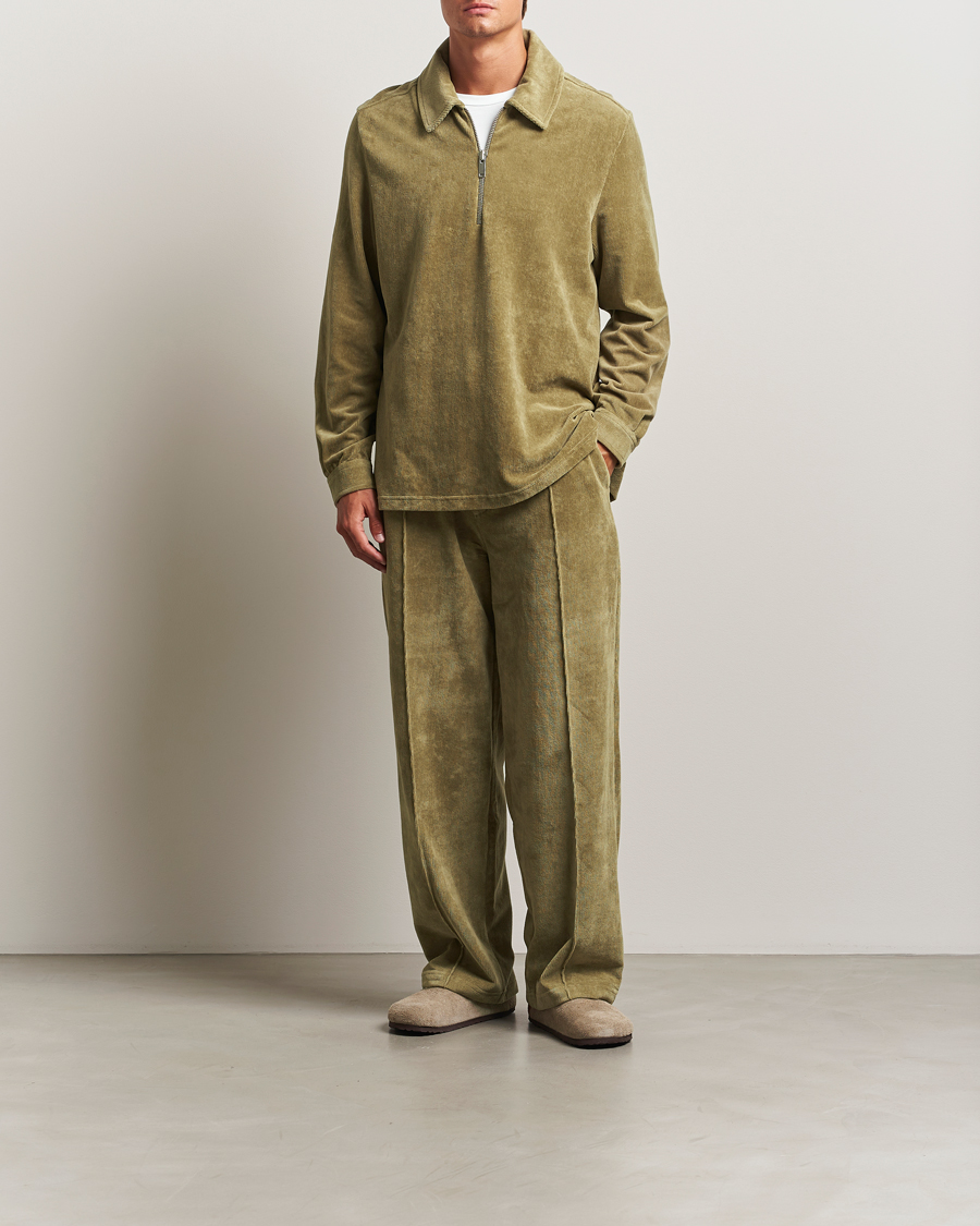 Men | Sweaters & Knitwear | OAS | Savvy Half Zip Green