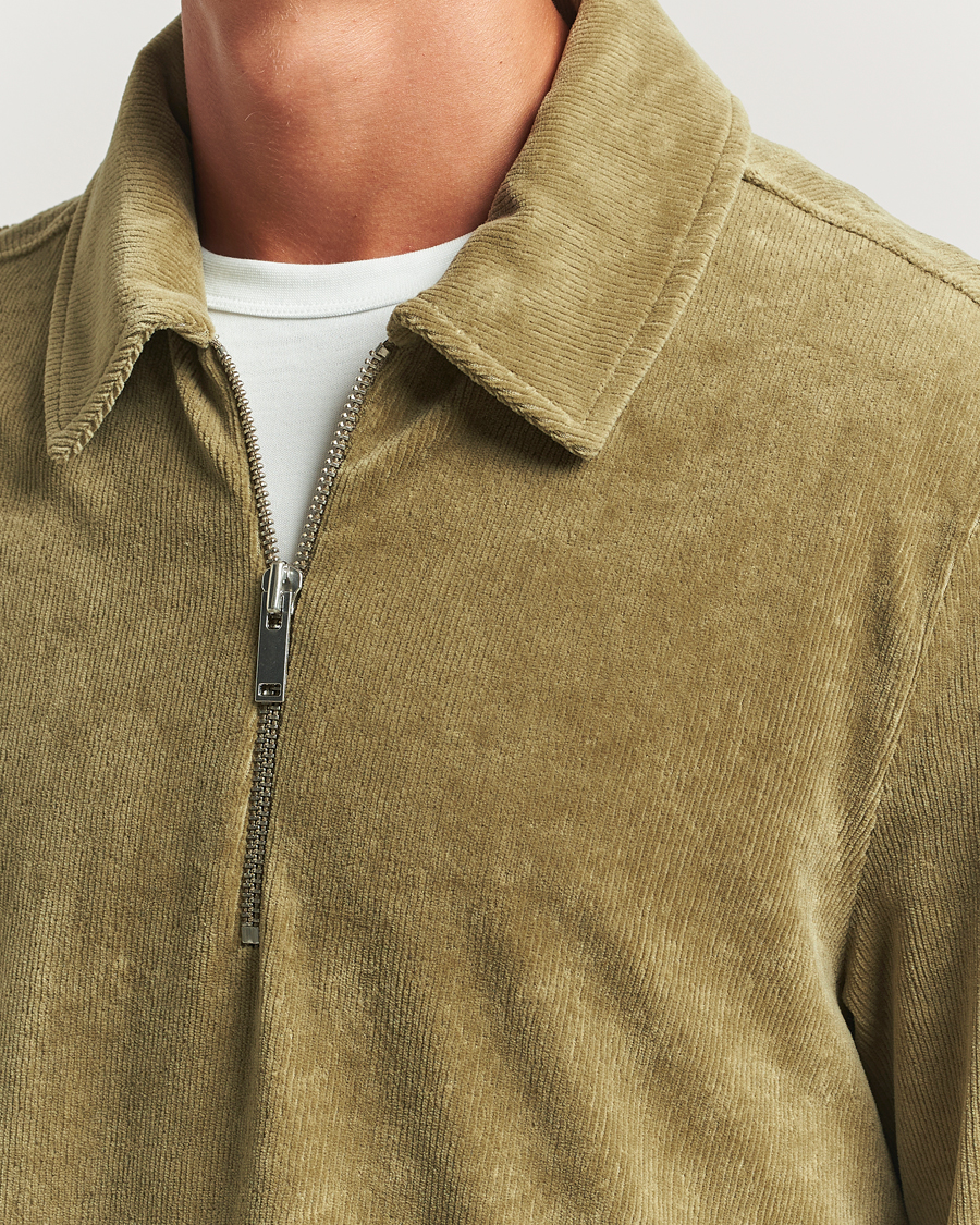 Men | Sweaters & Knitwear | OAS | Savvy Half Zip Green