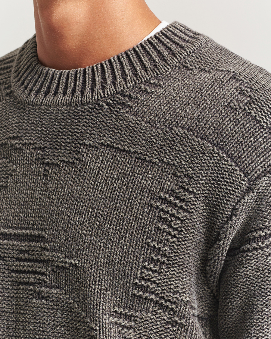 Men | Sweaters & Knitwear | OAS | Pino Cotton Crewneck Dark Brown
