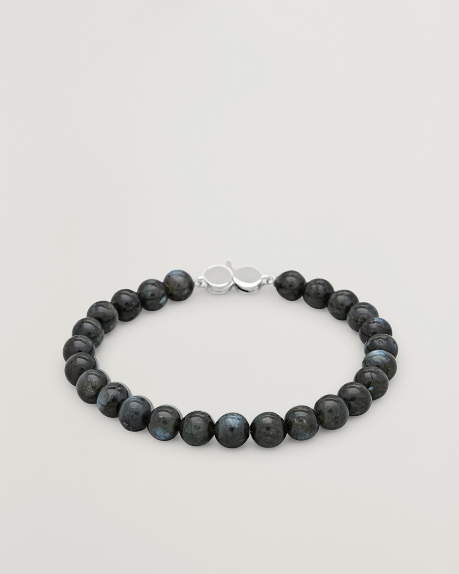 Men | Jewellery | Tom Wood | Cove Bracelet Black Larvikite