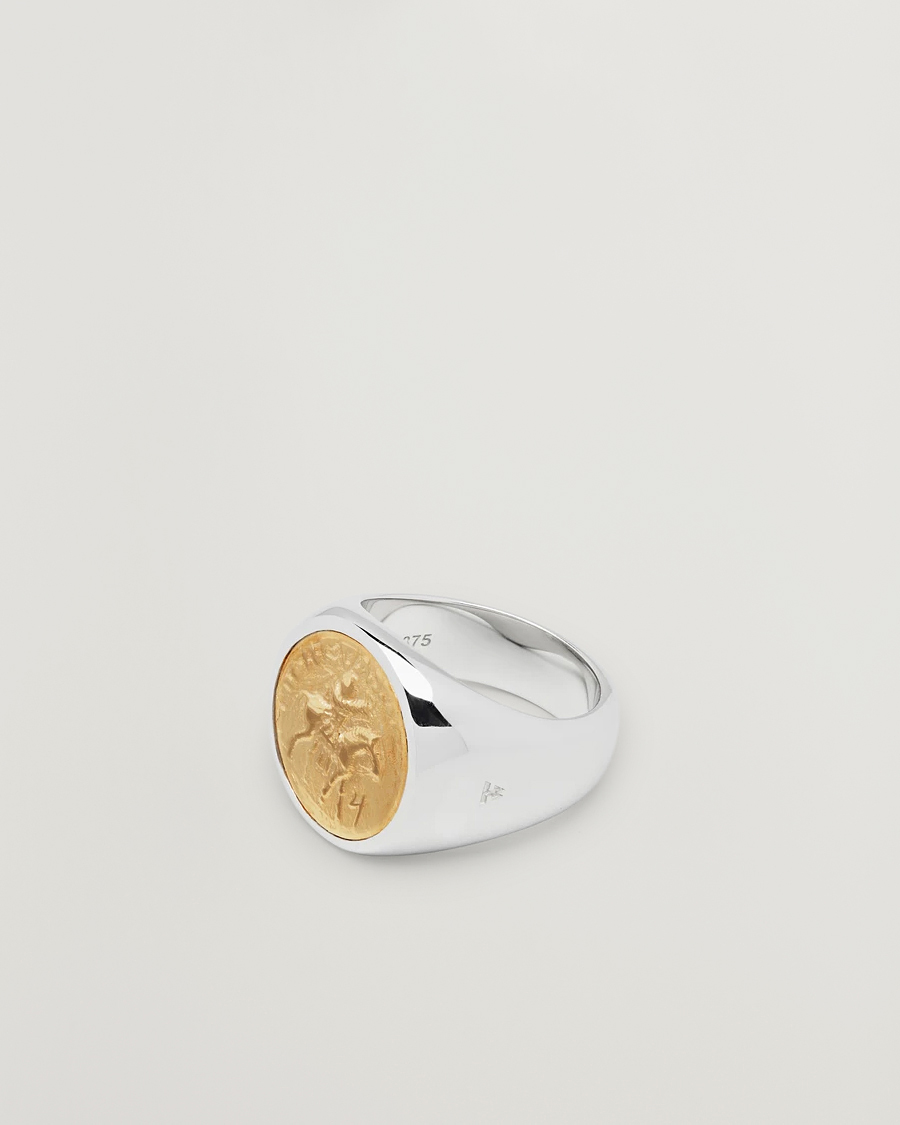 Men | Jewellery | Tom Wood | Coin Pinky Ring Silver/Gold