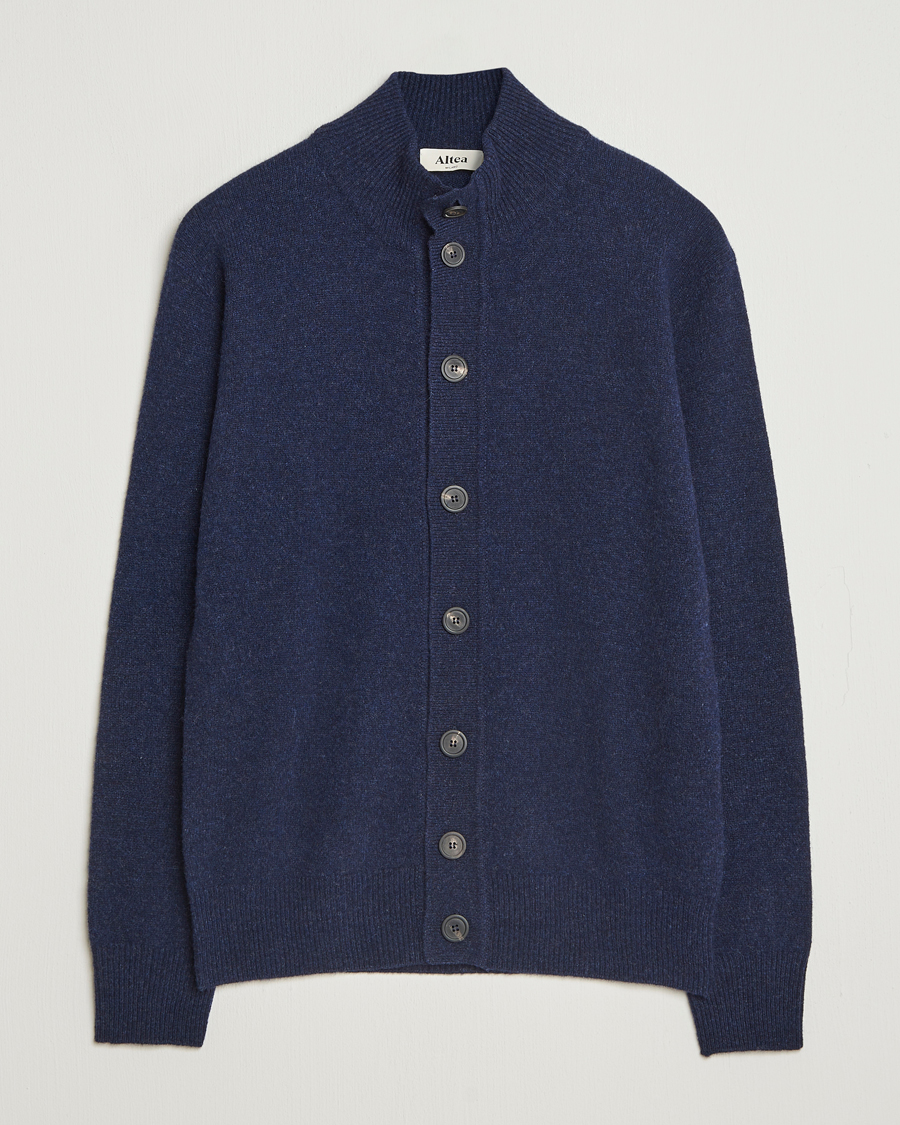 Men | Sweaters & Knitwear | Altea | Shetland Cardigan Navy