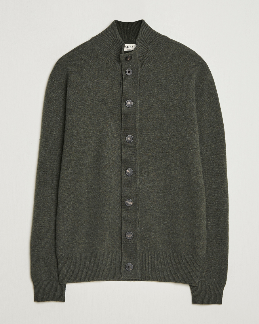 Men | Sweaters & Knitwear | Altea | Shetland Cardigan Dark Green