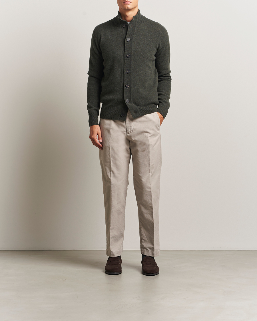 Men | Sweaters & Knitwear | Altea | Shetland Cardigan Dark Green