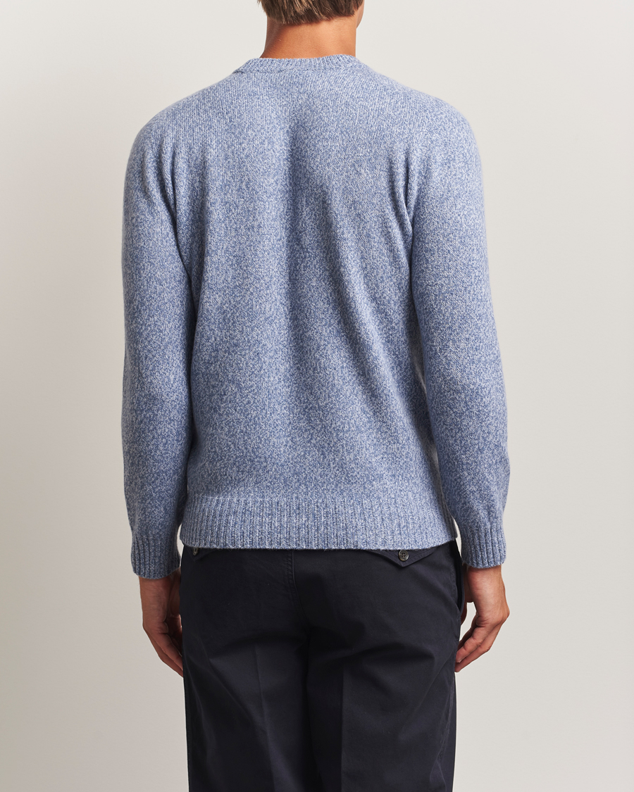 Men | Sweaters & Knitwear | Altea | Wool/Cashmere Crew Neck Sweater Light Blue Melange