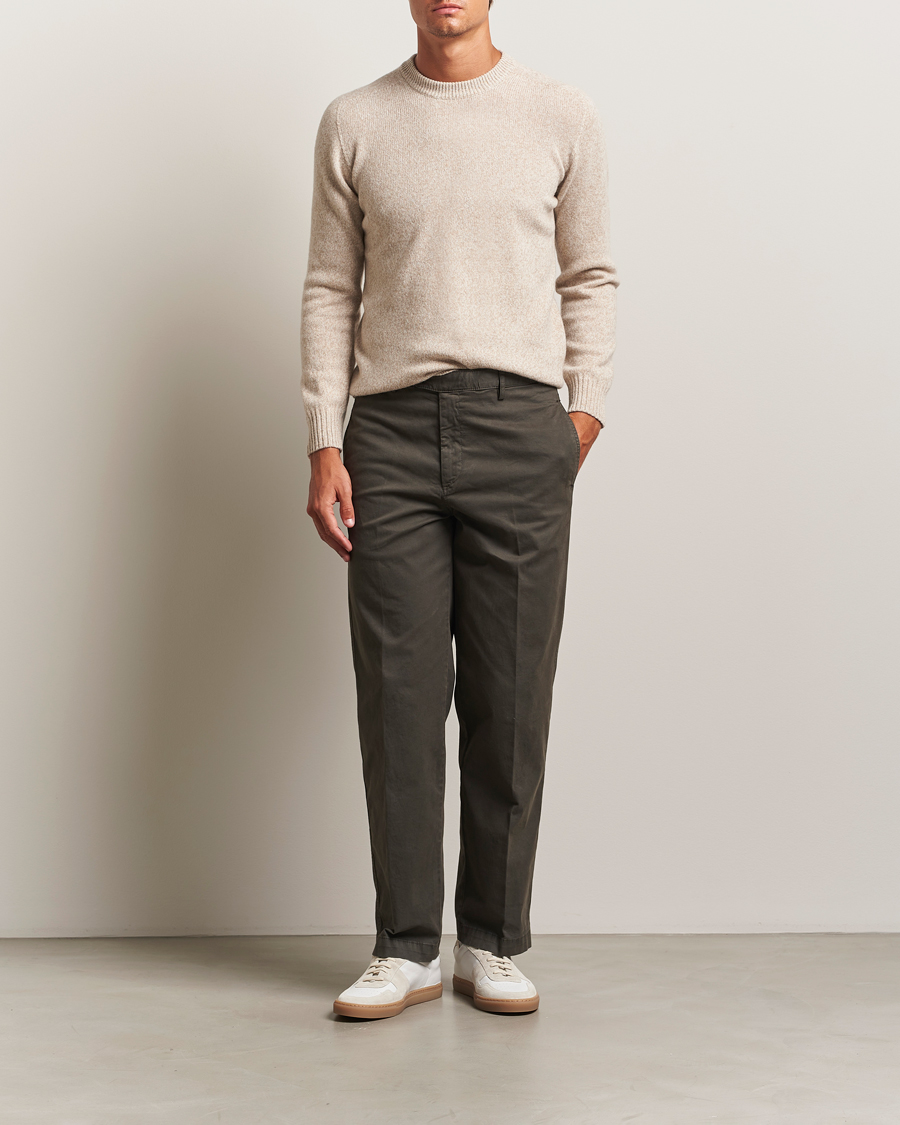 Men | Sweaters & Knitwear | Altea | Wool/Cashmere Crew Neck Sweater Beige Melange