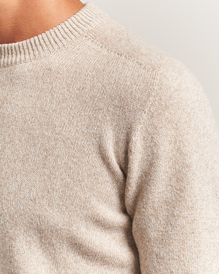 Men | Sweaters & Knitwear | Altea | Wool/Cashmere Crew Neck Sweater Beige Melange
