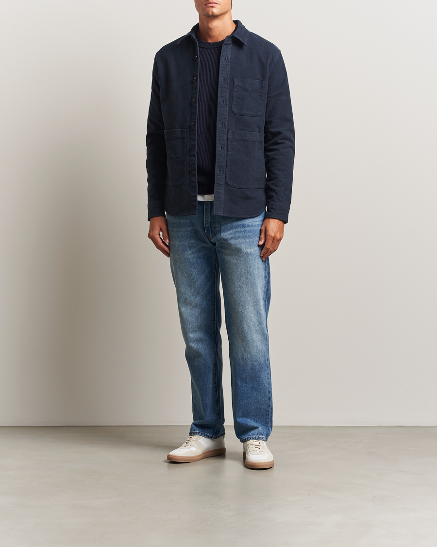 Men | Shirts | Aspesi | Moleskine Utility Shirt Navy