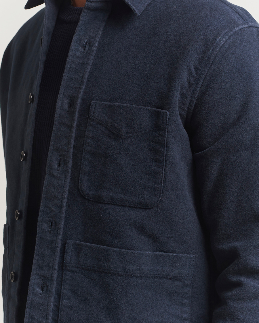 Men | Shirts | Aspesi | Moleskine Utility Shirt Navy