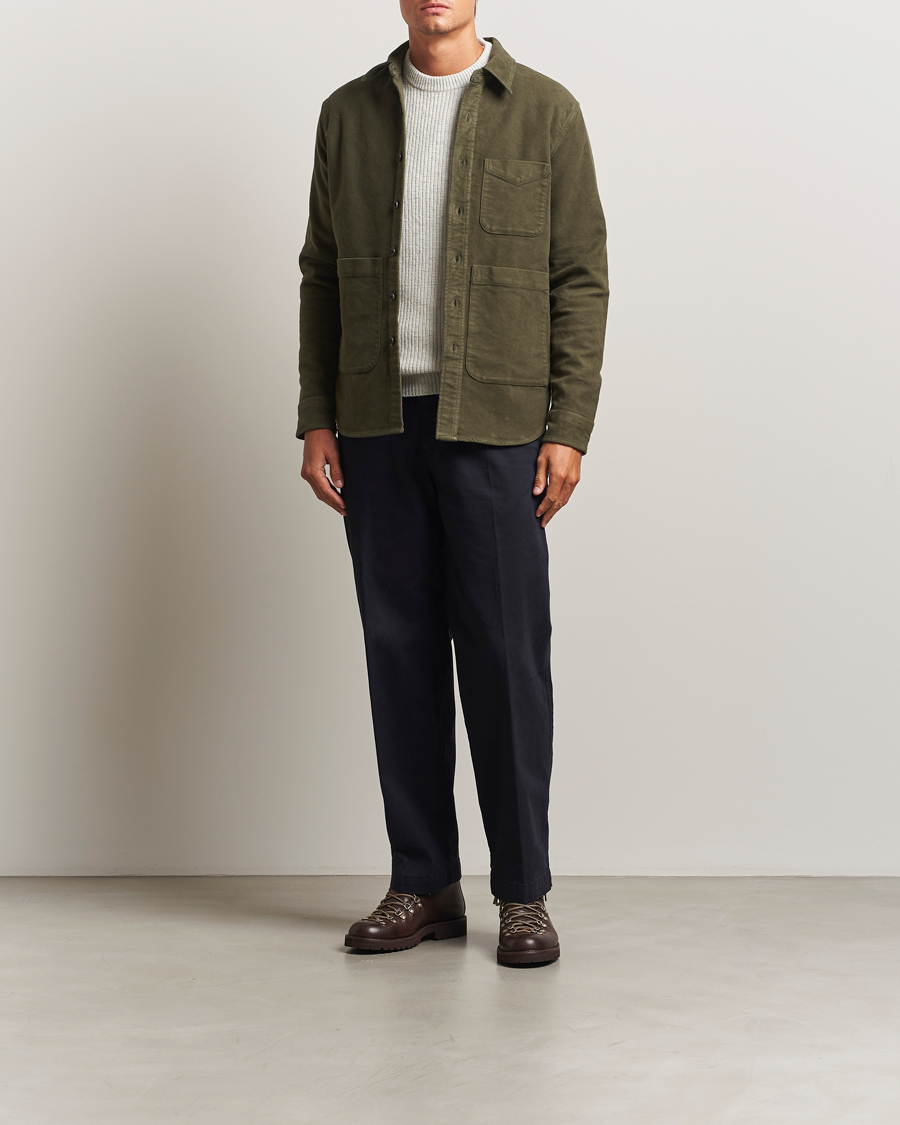 Men | Shirts | Aspesi | Moleskine Utility Shirt Military