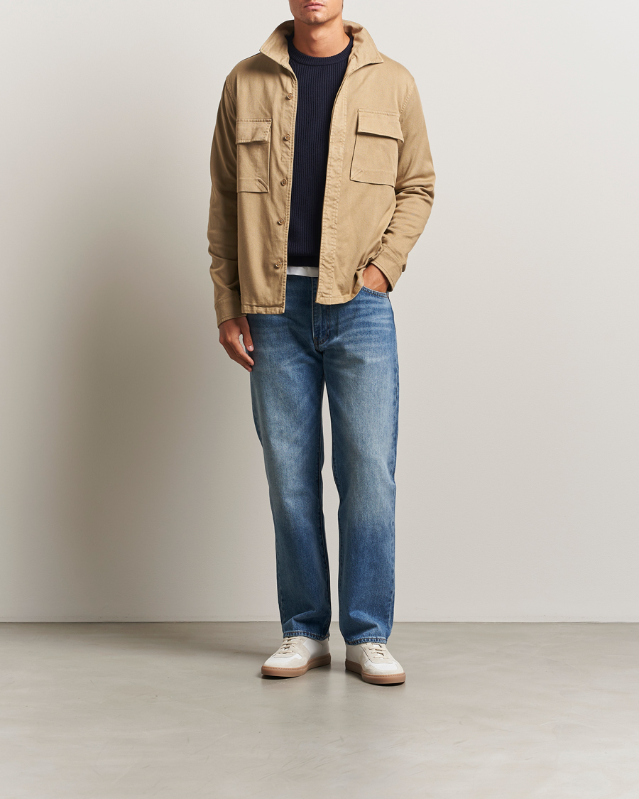 Men | Shirts | Aspesi | Twill Cotton Overshirt Beige