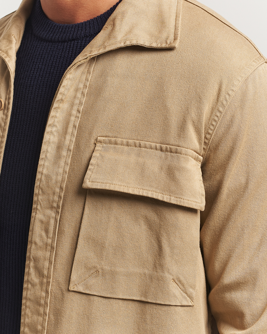 Men | Shirts | Aspesi | Twill Cotton Overshirt Beige
