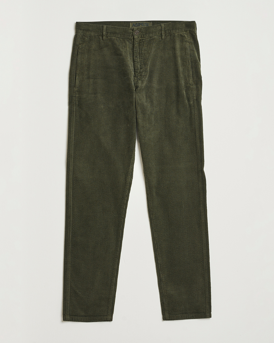 Men | Trousers | Aspesi | Corduroy Pants Hunting Green
