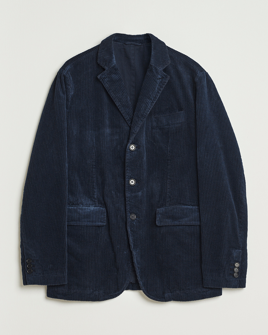 Men | Blazers | Aspesi | Corduroy Blazer Navy