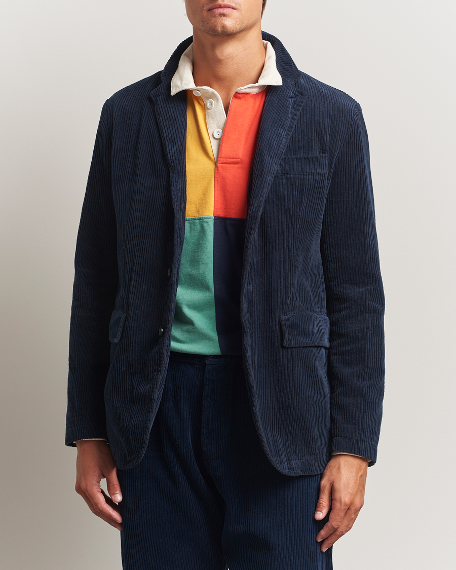 Men | Blazers | Aspesi | Corduroy Blazer Navy