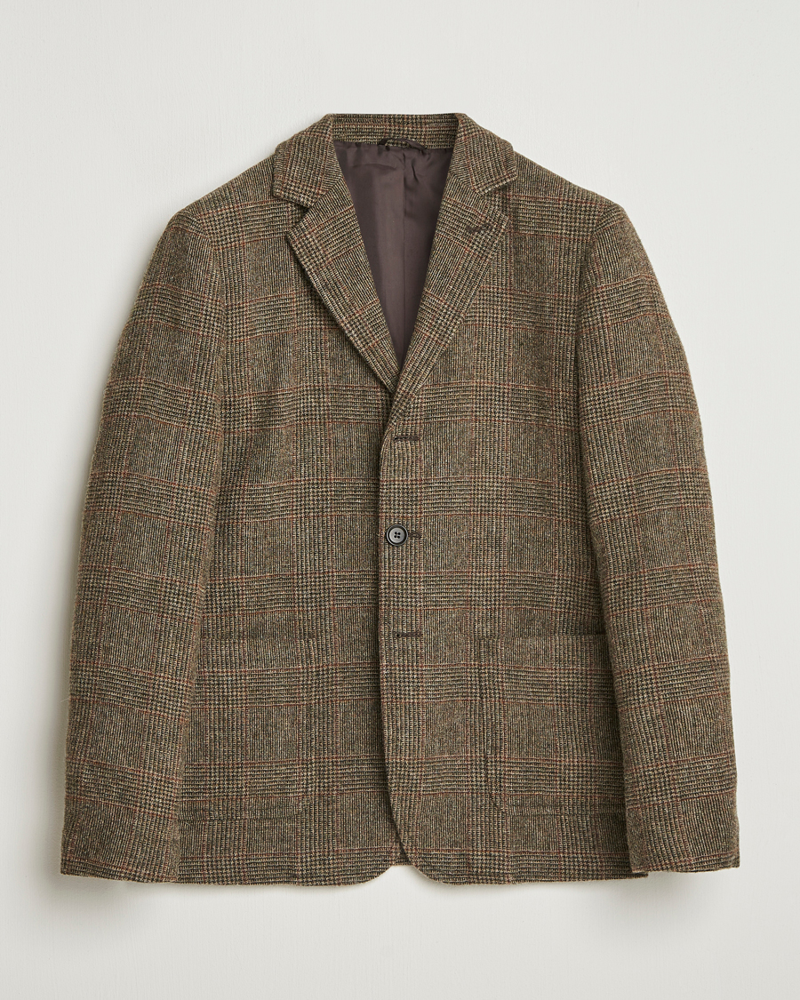 Men | Blazers | Aspesi | Harris Tweed Blazer Brown Check