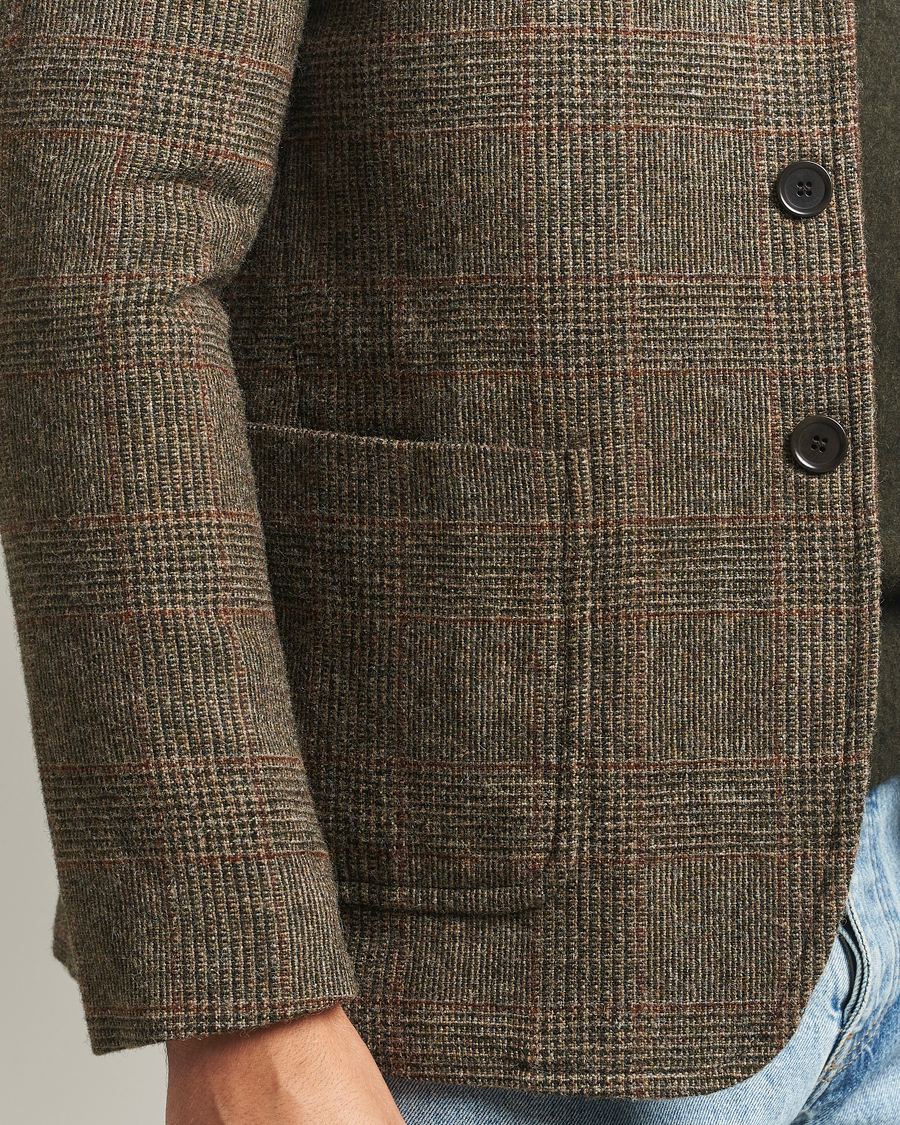 Men | Blazers | Aspesi | Harris Tweed Blazer Brown Check