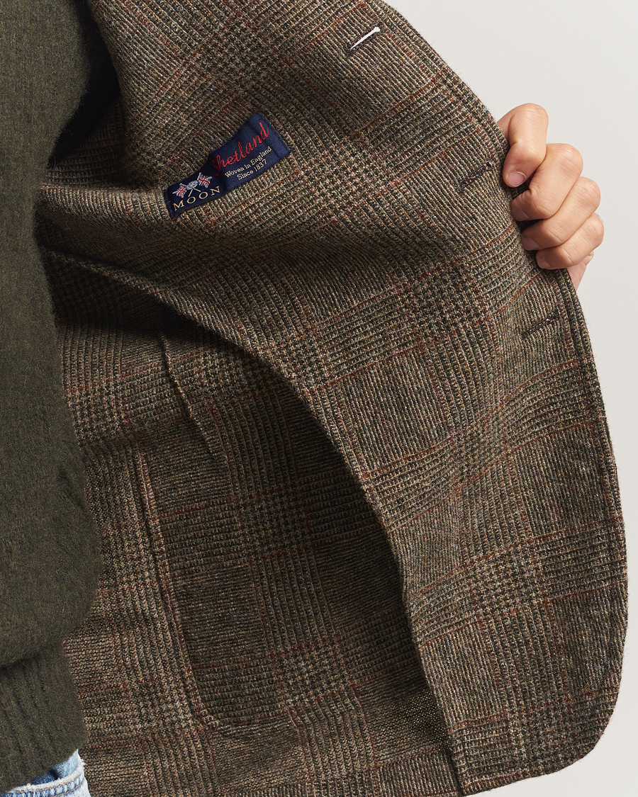 Men | Blazers | Aspesi | Harris Tweed Blazer Brown Check