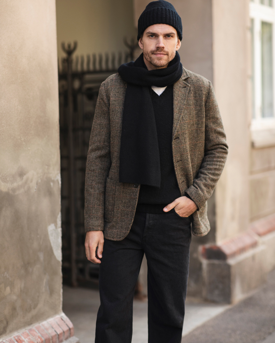 Men | Blazers | Aspesi | Harris Tweed Blazer Brown Check
