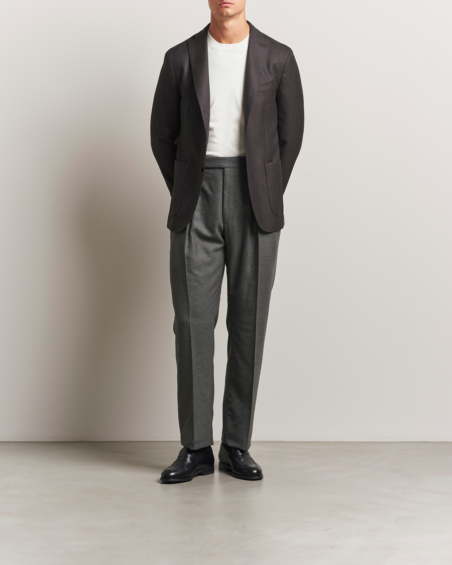 Boglioli K Jacket Wool Hopsack Blazer Dark Brown at CareOfCarl.com