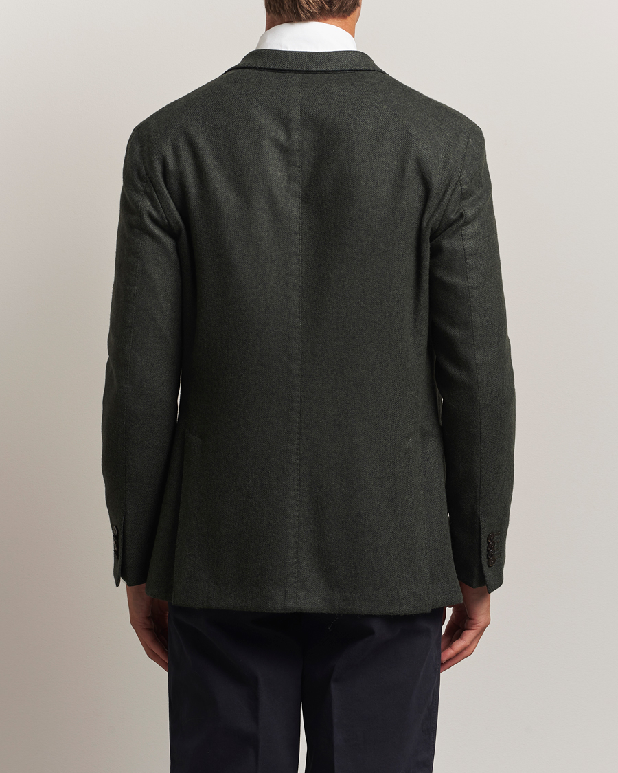 Men | Blazers | Boglioli | K Jacket Wool Herringbone Blazer Hunting Green