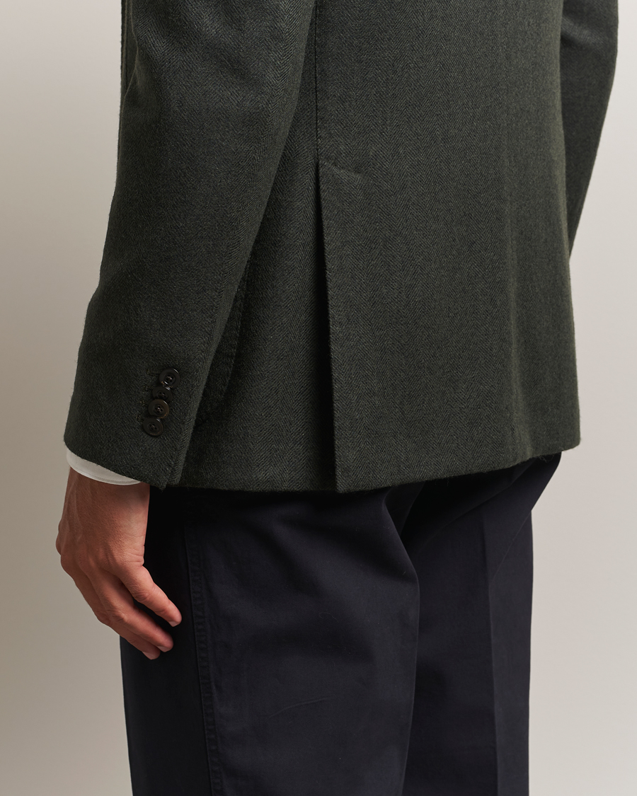 Men | Blazers | Boglioli | K Jacket Wool Herringbone Blazer Hunting Green