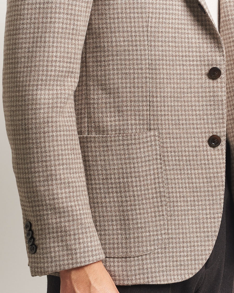 Men | Blazers | Boglioli | K Jacket Cashmere/Wool Houndstooth Blazer Beige