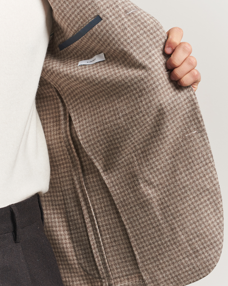 Men | Blazers | Boglioli | K Jacket Cashmere/Wool Houndstooth Blazer Beige