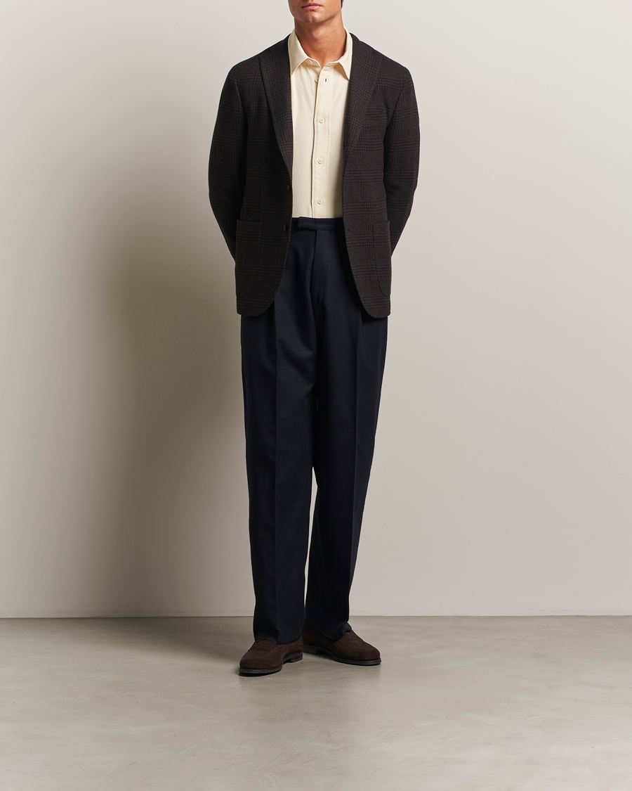 Men | Blazers | Boglioli | K Jacket Cashmere/Wool Check Blazer Dark Brown