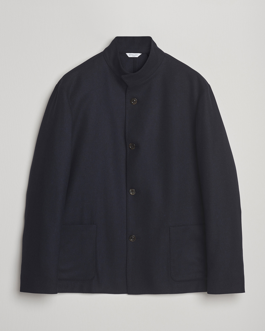Men | Coats & Jackets | Boglioli | Flannel Painter Jacket Navy