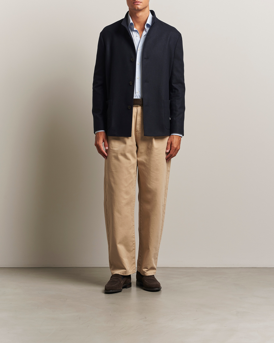 Men | Coats & Jackets | Boglioli | Flannel Painter Jacket Navy