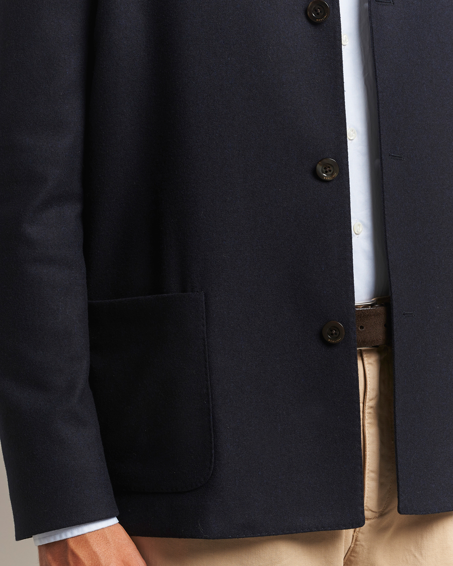 Men | Coats & Jackets | Boglioli | Flannel Painter Jacket Navy