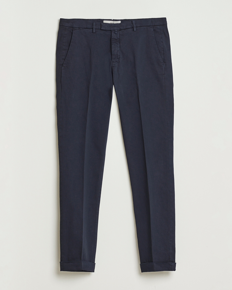 Men | Trousers | Briglia 1949 | Slim Fit Cotton Stretch Chino Navy