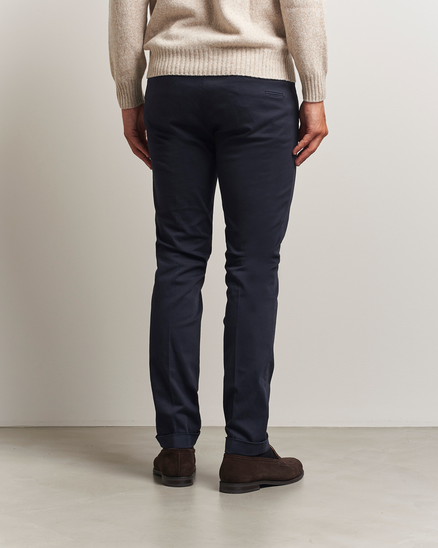 Men | Trousers | Briglia 1949 | Slim Fit Cotton Stretch Chino Navy