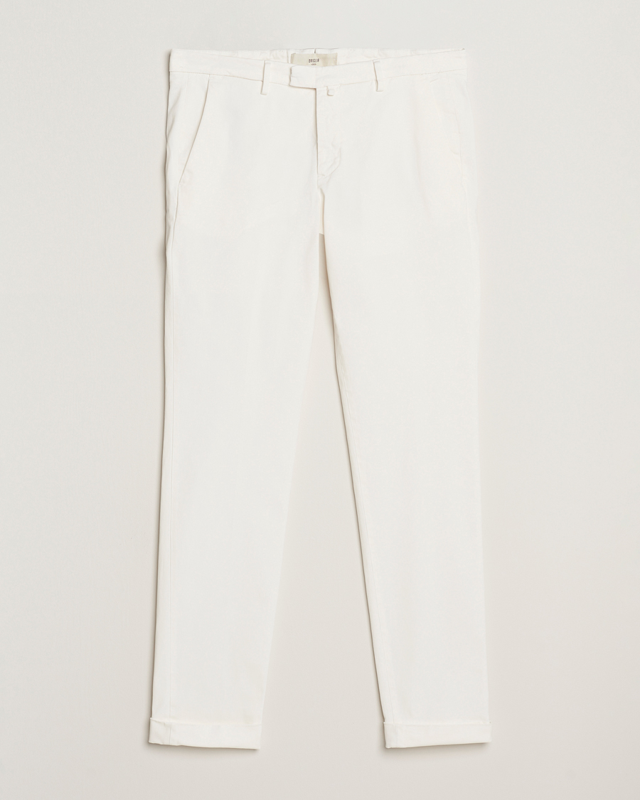 Men | Trousers | Briglia 1949 | Slim Fit Cotton Stretch Chino Off White