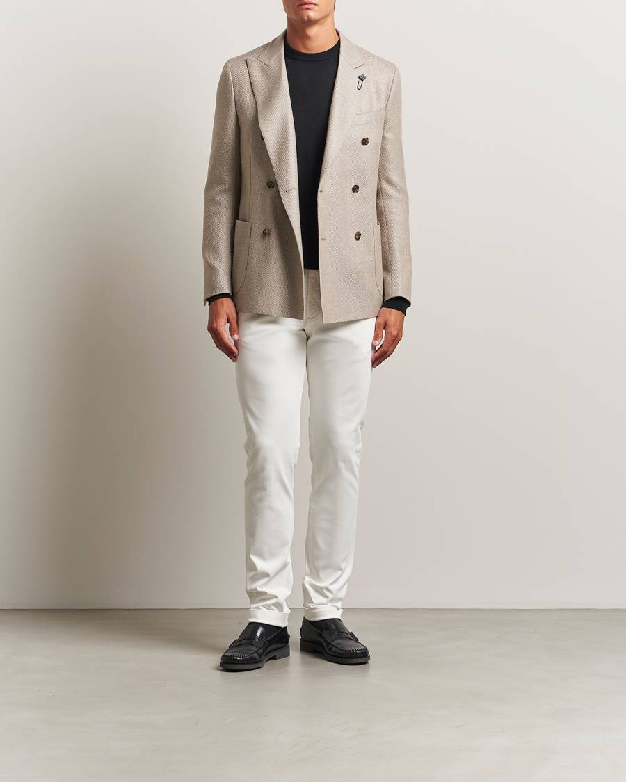 Men | Trousers | Briglia 1949 | Slim Fit Cotton Stretch Chino Off White