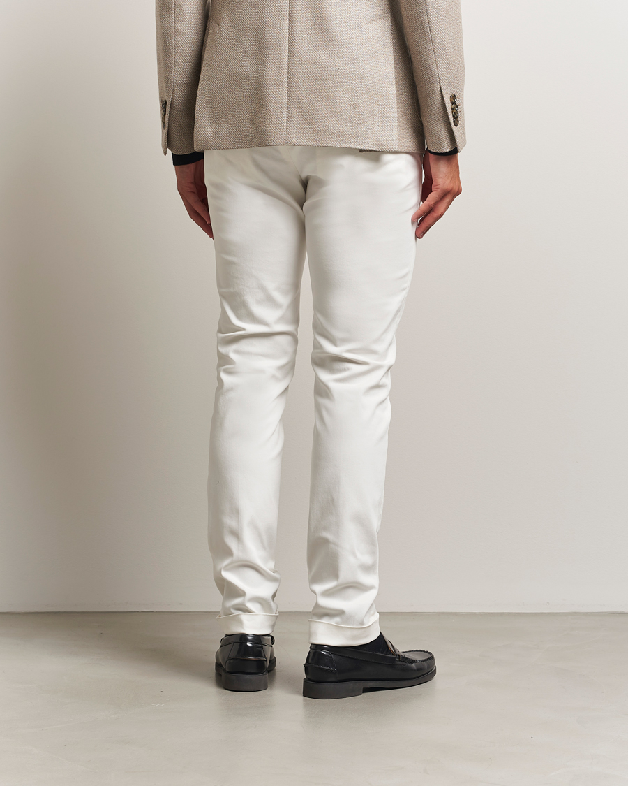 Men | Trousers | Briglia 1949 | Slim Fit Cotton Stretch Chino Off White
