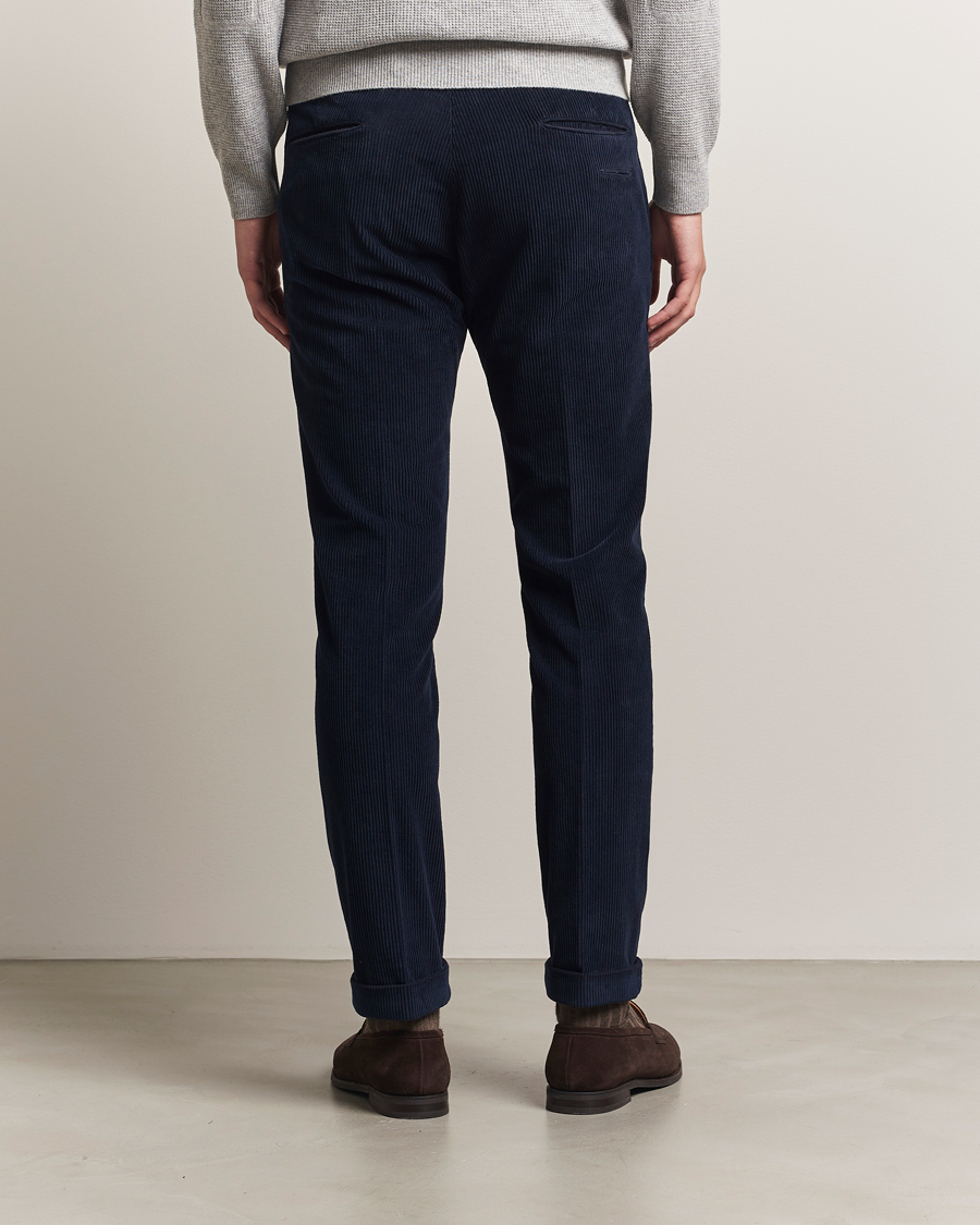 Men | Trousers | Briglia 1949 | Slim Fit Corduroy Trousers Navy
