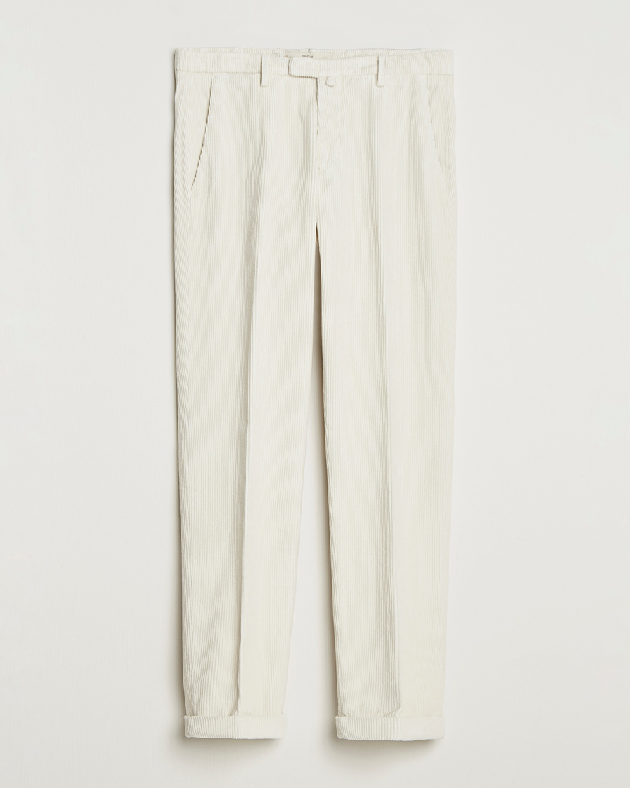 Men | Trousers | Briglia 1949 | Slim Fit Corduroy Trousers Off White