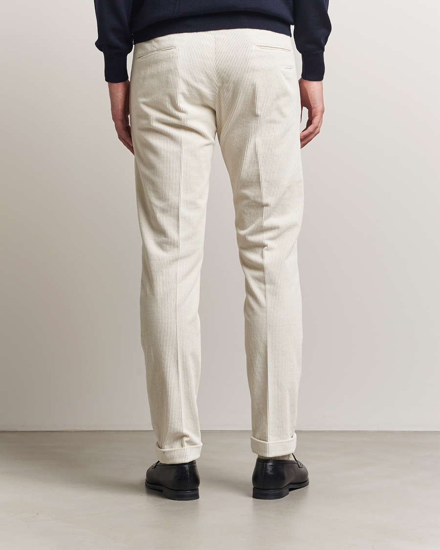 Men | Trousers | Briglia 1949 | Slim Fit Corduroy Trousers Off White