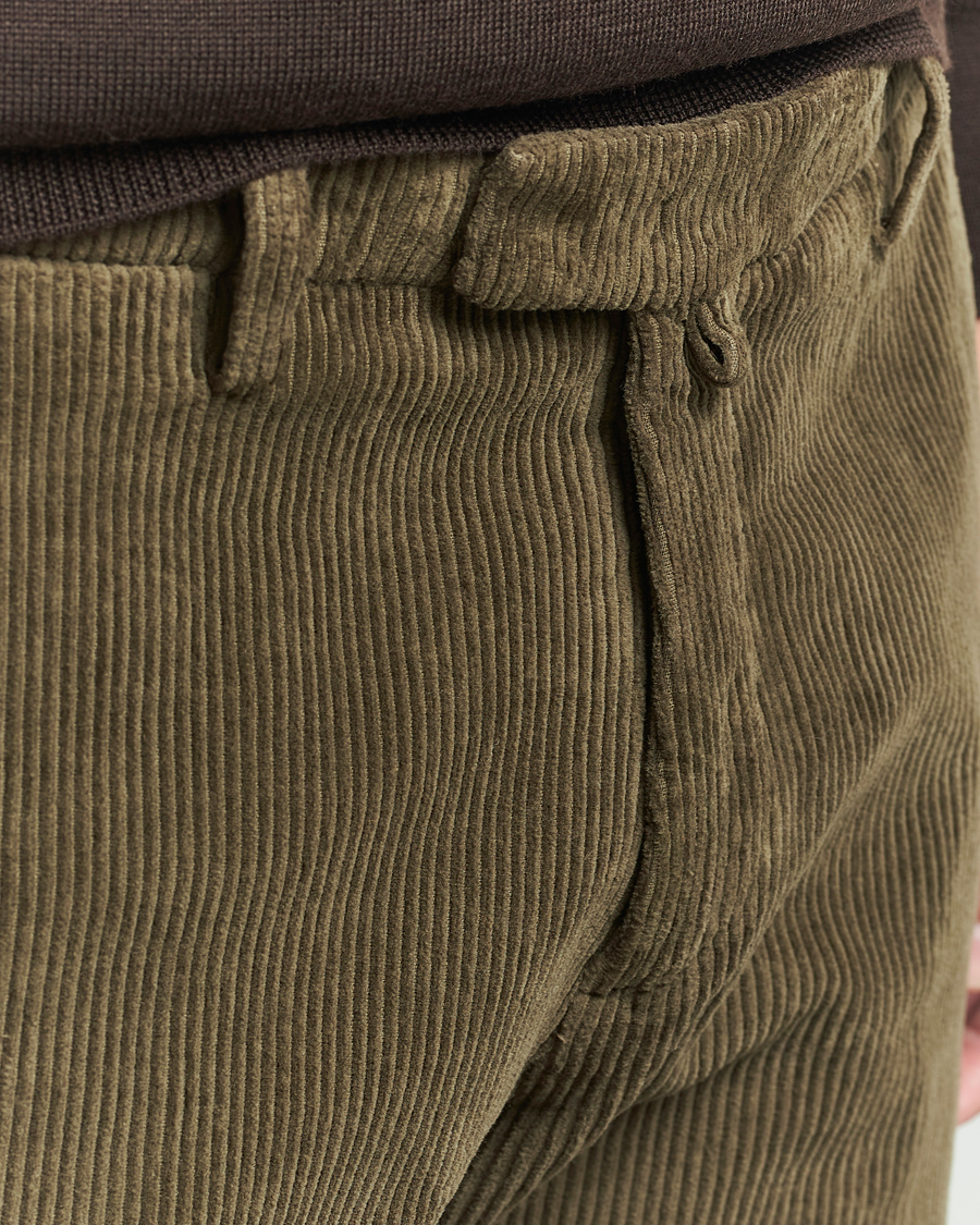 Men | Trousers | Briglia 1949 | Slim Fit Corduroy Trousers Dark Green
