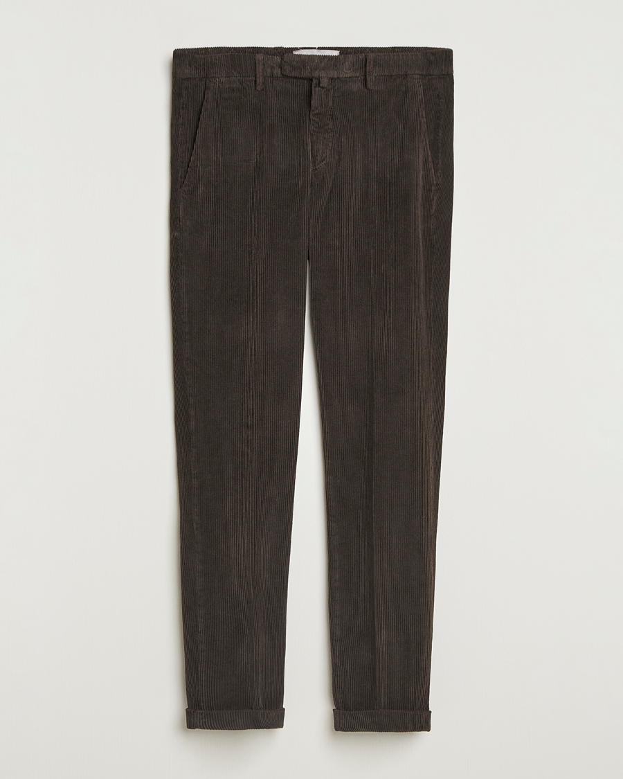 Men | Trousers | Briglia 1949 | Slim Fit Corduroy Trousers Dark Brown