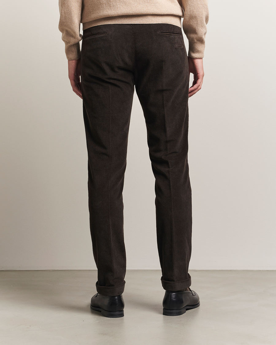 Men | Trousers | Briglia 1949 | Slim Fit Corduroy Trousers Dark Brown