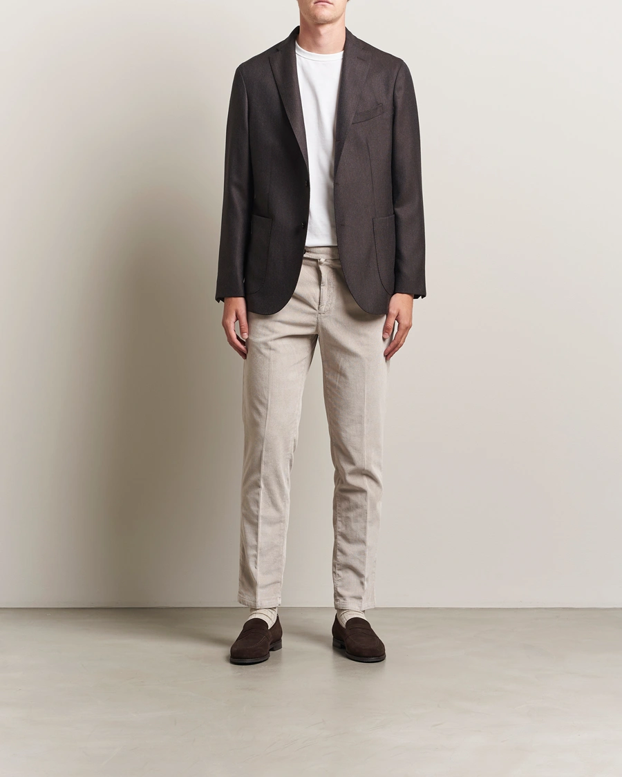 Men | Trousers | Briglia 1949 | Easy Fit Corduroy Trousers Beige